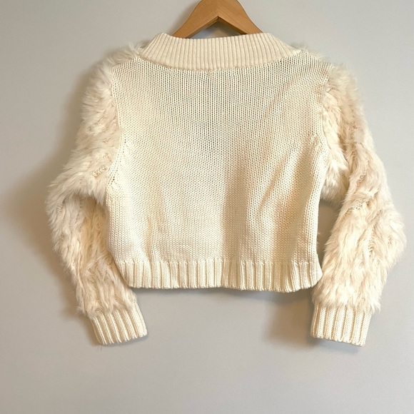 Dolce Cabo Ivory Rabbit Fur Sweater - Picture 7 of 8